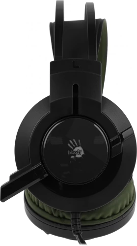 Наушники с микрофоном A4Tech Bloody J450 черный/зеленый 1.8м мониторные оголовье (J450)