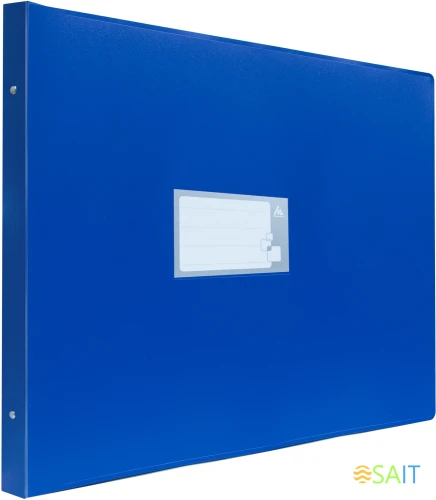 Папка на 4-х кольцах Бюрократ -0827GA3BLU A3 гориз. пластик 0.8мм кор.27мм синий