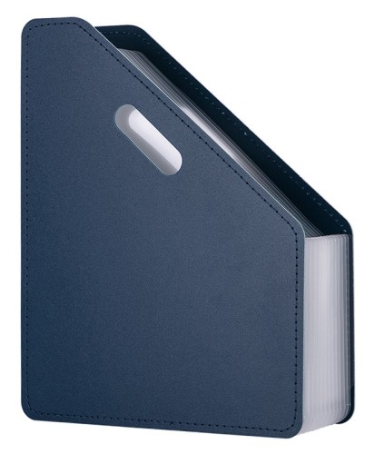 Папка с 13 прозр.вклад. Deli 63952DK-BLUE A4 полипропилен темно-синий с ручками