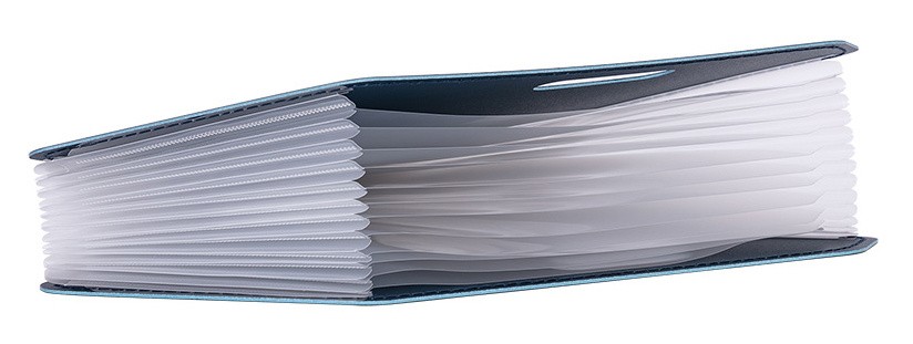 Папка с 13 прозр.вклад. Deli 63952DK-BLUE A4 полипропилен темно-синий с ручками