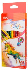 Карандаши цв. Deli EC00300 ColoRun трехгран. тополь 12цв. коробка/европод.