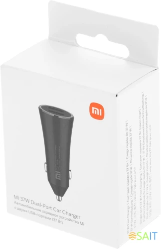 Автомобильное зар./устр. Xiaomi Mi 37W Dual-Port Car Charger 3A+2A 2xUSB универсальное черный (GDS4147GL)