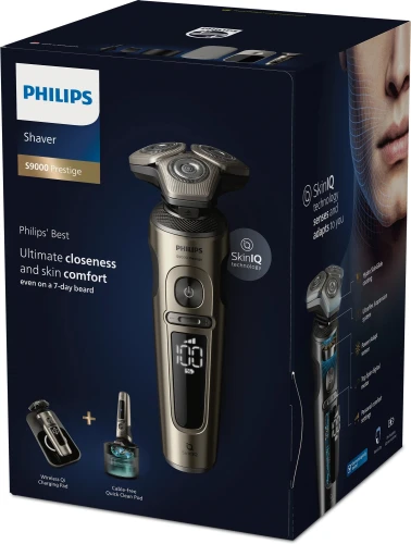 Бритва роторная Philips SP9883/36 реж.эл.:3 питан.:аккум. золотистый/черный