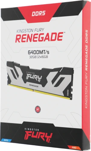 Память DDR5 2x16GB 6400MHz Kingston KF564C32RSK2-32 Fury Renegade RTL Gaming PC5-51200 CL32 DIMM 288-pin 1.4В kit с радиатором Ret