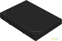 Папка-короб на резинке Бюрократ -BA40/07BLCK пластик 0.7мм корешок 40мм A4 черный