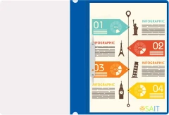 Папка-скоросшиватель Silwerhof Eco A4 прозрач.верх.лист пластик синий 0.11/0.13