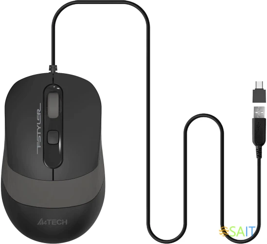 Мышь A4Tech Fstyler FM10T серый/черный оптическая 1600dpi USB для ноутбука 3but (FM10T GREY)