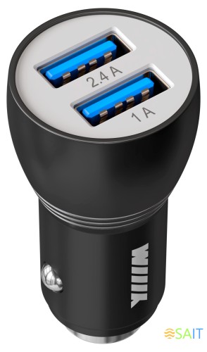 Автомобильное зар./устр. Wiiix UCC-2-17B 2.4A+1A 2xUSB универсальное черный