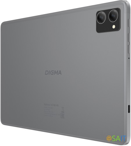 Планшет Digma Optima 1415D 4G T606 (1.6) 8C RAM4Gb ROM64Gb 10.1" IPS 1920x1200 4G 2Sim Android 13 темно-серый 8Mpix 5Mpix BT WiFi microSD 7000mAh