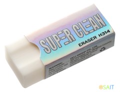 Ластик Deli EH314 Super Clean 41x17x10мм ПВХ белый индивидуальная картонная упаковка