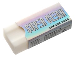 Ластик Deli EH314 Super Clean 41x17x10мм ПВХ белый индивидуальная картонная упаковка