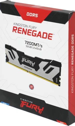 Память DDR5 2x16GB 7200MHz Kingston KF572C38RSK2-32 Fury Renegade Silver XMP RTL Gaming PC5-57600 CL38 DIMM 288-pin 1.45В kit single rank с радиатором Ret