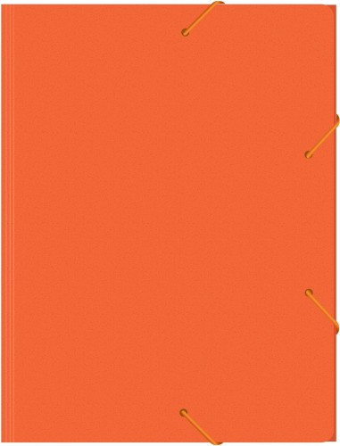 Папка на резинке Бюрократ Double Neon DNE510OR A4 пластик кор.30мм 0.5мм оранжевый