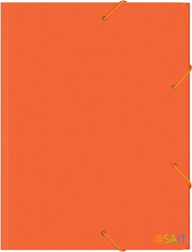 Папка на резинке Бюрократ Double Neon DNE510OR A4 пластик кор.30мм 0.5мм оранжевый