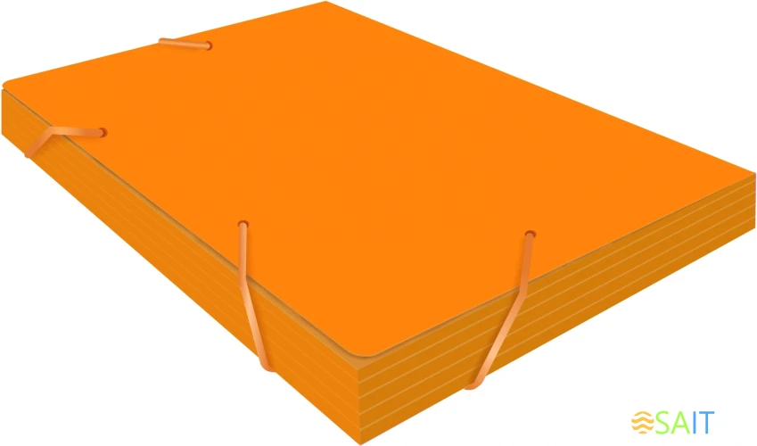 Папка на резинке Бюрократ Double Neon DNE510OR A4 пластик кор.30мм 0.5мм оранжевый