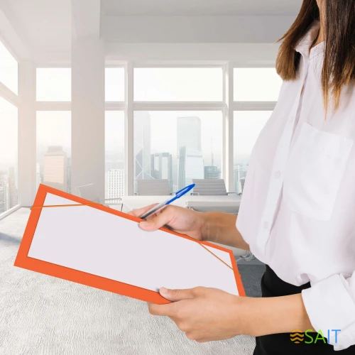 Папка на резинке Бюрократ Double Neon DNE510OR A4 пластик кор.30мм 0.5мм оранжевый