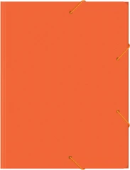 Папка на резинке Бюрократ Double Neon DNE510OR A4 пластик кор.30мм 0.5мм оранжевый