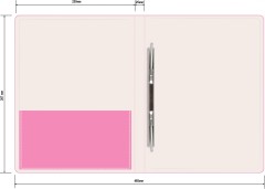 Папка метал.пруж.скоросш. Бюрократ Double Neon DNE07PPINK A4 пластик 0.7мм кор.27мм карм.прод.внут. розовый