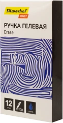 Ручка гелев. Silwerhof Daily Erase d=0.7мм син. черн. в компл.:ластик кор. сменный стержень линия 0.5мм стираемая