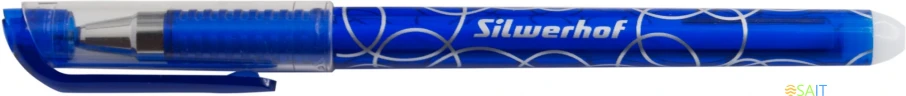 Ручка гелев. Silwerhof Daily Erase d=0.7мм син. черн. в компл.:ластик кор. сменный стержень линия 0.5мм стираемая