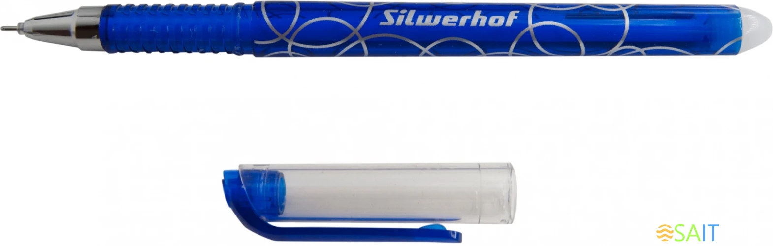 Ручка гелев. Silwerhof Daily Erase d=0.7мм син. черн. в компл.:ластик кор. сменный стержень линия 0.5мм стираемая