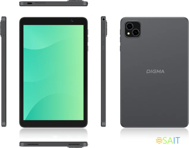 Планшет Digma G8 SC9863A (1.6) 8C RAM3Gb ROM32Gb 8" IPS 1280x800 4G Android 15 Go темно-серый 5Mpix 2Mpix BT WiFi microSD 128Gb 4000mAh 191hrs