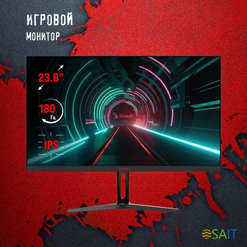 Монитор Bloody 23.8" MN240F черный IPS LED 1ms 16:9 HDMI M/M матовая 280cd 178гр/178гр 1920x1080 180Hz G-Sync DP FHD 2.9кг