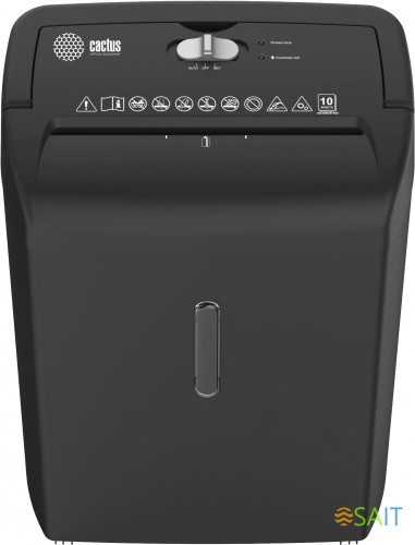 Шредер Cactus CS-SH-10-21-5X18 (секр.P-4) фрагменты 10лист. 21лтр. скрепки скобы пл.карты