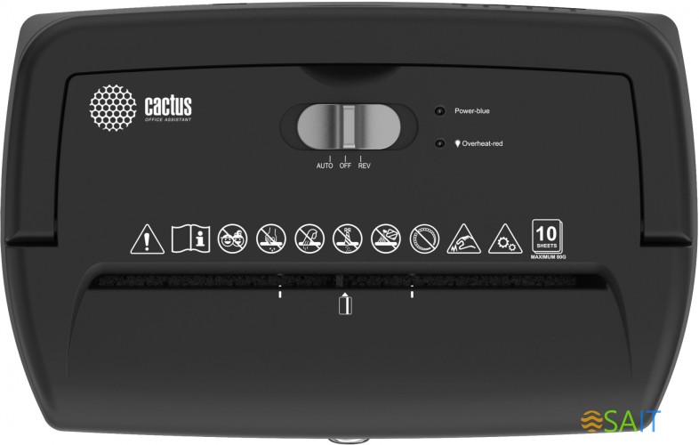 Шредер Cactus CS-SH-10-21-5X18 (секр.P-4) фрагменты 10лист. 21лтр. скрепки скобы пл.карты