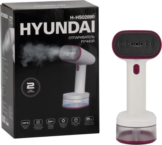 Отпариватель ручной Hyundai H-HS02890 1650Вт белый/вишневый