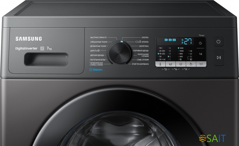 Стиральная машина Samsung WW70AG5S20CXLP класс: A загр.фронтальная макс.:7кг нержавеющая сталь инвертор