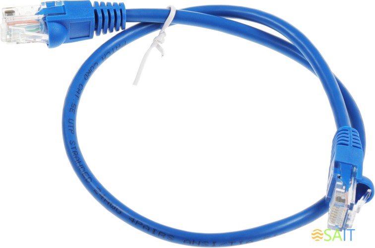 Патч-корд cat.5E stranded molded 0.5м синий RJ-45 (m)-RJ-45 (m)