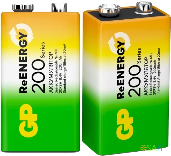 Аккумулятор GP 20R8H 9V Крона 9V NiMH 200mAh (1шт)