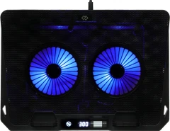Подставка для ноутбука Digma D-NCP170-2x110 18" 400x288x45мм 52дБ 2xUSB 2x 110ммFAN 1100г Fan-control металл/пластик черный