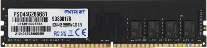 Память DDR4 4Gb 2666MHz Patriot PSD44G266681 Signature RTL PC4-21300 CL19 DIMM 288-pin 1.2В single rank Ret