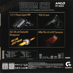 Материнская плата Gigabyte B650M S2H Socket AM5 AMD B650 2xDDR5 mATX AC`97 8ch(7.1) GbLAN RAID+VGA+HDMI+DP