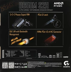 Материнская плата Gigabyte B650M S2H SocketAM5 AMD B650 2xDDR5 mATX AC`97 8ch(7.1) GbLAN RAID+VGA+HDMI+DP