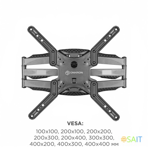 Кронштейн для телевизора Onkron M5 черный 37"-70" макс.36.4кг настенный поворот и наклон