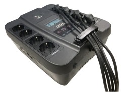 ИБП SPD-900U LCD, линейно-интерактивный, цифровой дисплей,  900 ВA, 540 Вт, 4 евророзетки с резервным питанием, 4 евророзетки с фильтрацией, USB,  защита RJ45/RJ11, батарея свинцово-кислотная 12В 9Ач, ШхГхВ 285х232х103мм, 7.5 кг Powercom SPD-900U LCD USB