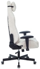 Кресло игровое Knight T1 молочный экомех с подголов. крестов. металл