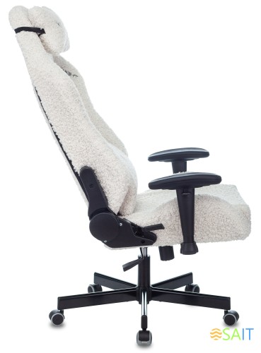 Кресло игровое Knight T1 молочный экомех с подголов. крестов. металл