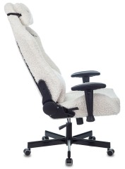 Кресло игровое Knight T1 молочный экомех с подголов. крестов. металл