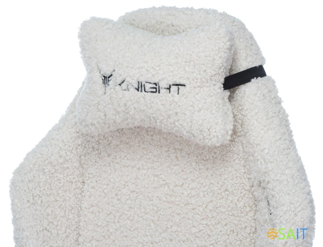 Кресло игровое Knight T1 молочный экомех с подголов. крестов. металл