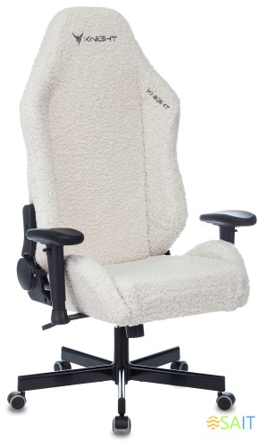 Кресло игровое Knight T1 молочный экомех с подголов. крестов. металл