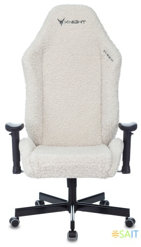 Кресло игровое Knight T1 молочный экомех с подголов. крестов. металл
