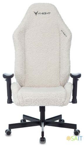 Кресло игровое Knight T1 молочный экомех с подголов. крестов. металл