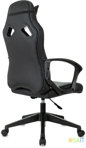 Кресло игровое Zombie 50 черный/красный эко.кожа крестов. пластик пластик черный