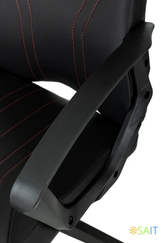 Кресло игровое Zombie 50 черный/красный эко.кожа крестов. пластик пластик черный