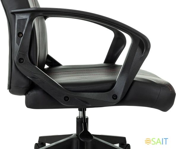 Кресло игровое Zombie 50 черный/красный эко.кожа крестов. пластик пластик черный