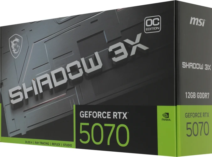 Видеокарта MSI PCI-E 5.0 RTX 5070 12G SHADOW 3X OC NVIDIA GeForce RTX 5070 12Gb 192bit GDDR7 2542/28000 HDMIx1 DPx3 HDCP Ret